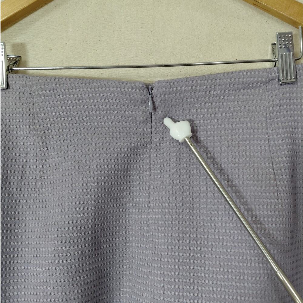 Ann Taylor Factory Purple Pleated Knee Length Stretch Skirt Women Size 12 - Picture 4 of 10